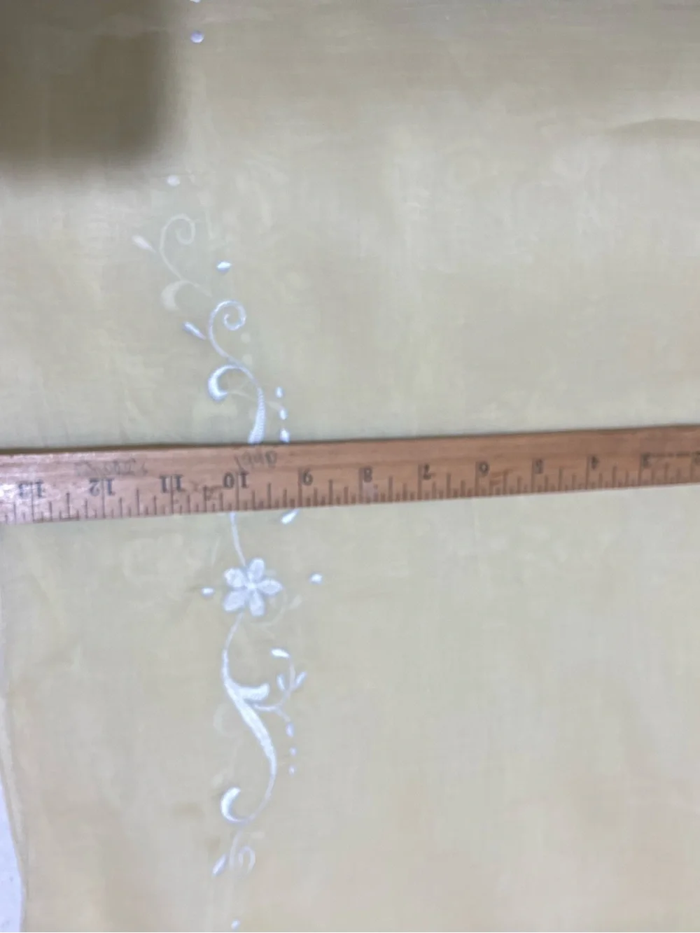 Butter Cream Embroidered Sheer Tablecloth /Napkins - Set of 8